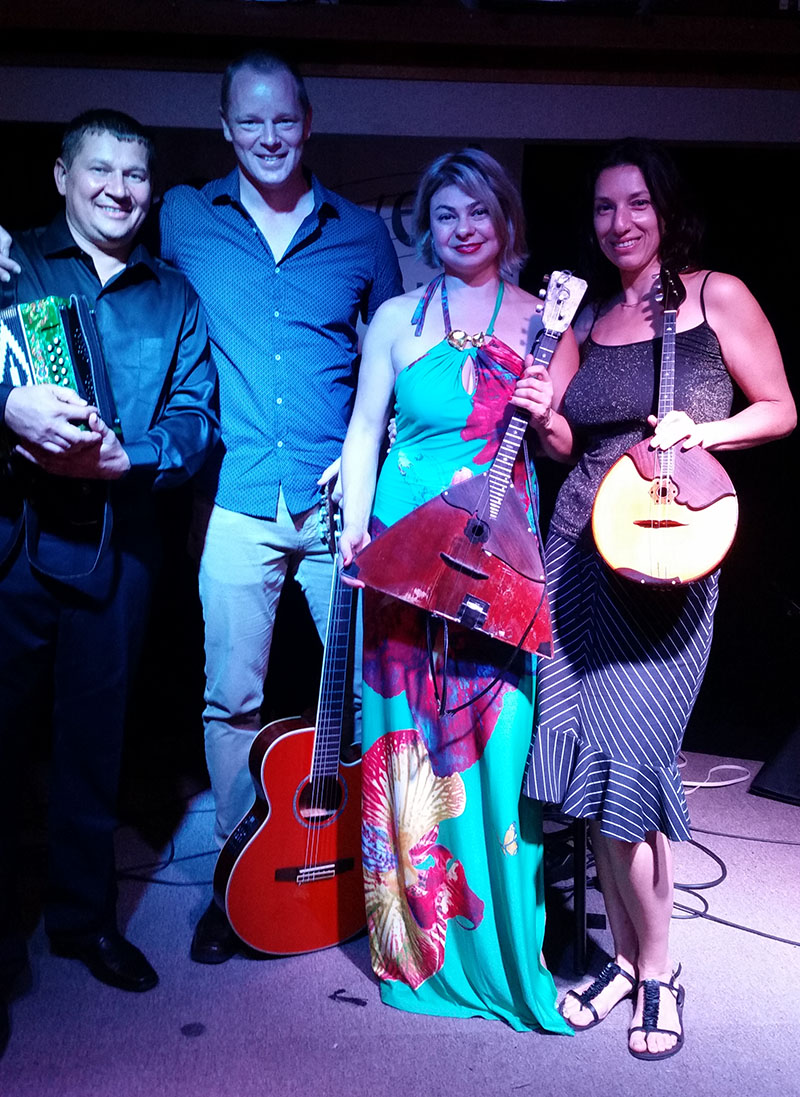 Barynya Russian Balalaika Duo, Steve's Live Music Club, Atlanta, Georgia, Elina Karokhina, Mikhail Smirnov