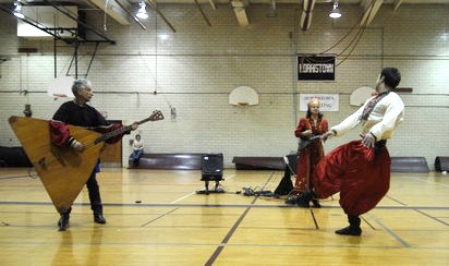 NJ Russian dancers musicians Barynya balalaika balalaika-contrabass